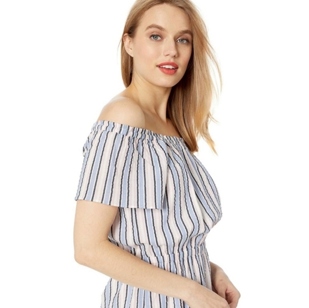 J. Crew Mercantile Off TheShoulder Striped Peasant Dress Size XS NWT - Picture 5 of 16